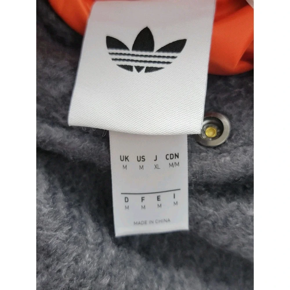 Adidas Originals Reversible Superstar Bomber Jacket Gray Orange Mens M KR7618